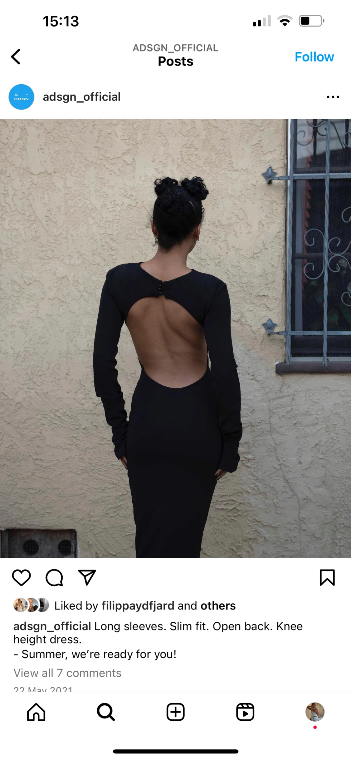 A dsgn klänning backless svart - 90