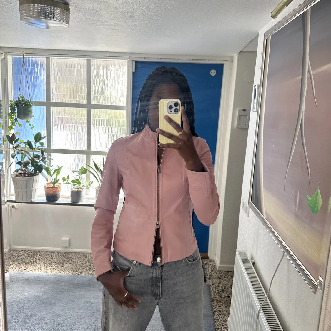 Rosa vintage skinnjacka  - 91