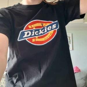 Dickies T-shirt - Dickies T-shirt med ganska söndrigt tryck. Köpt här på plick och då var trycket redan lite söndigt. Den är använd av mig en del, men ni har den inte kommit till användning på länge.  Skriv för mer info, proset går att diskutera🤍🌷