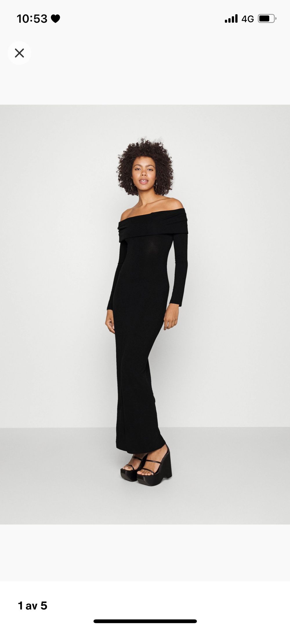 Kvinnors Klänning Off-Shoulder Hög Slits Elastisk