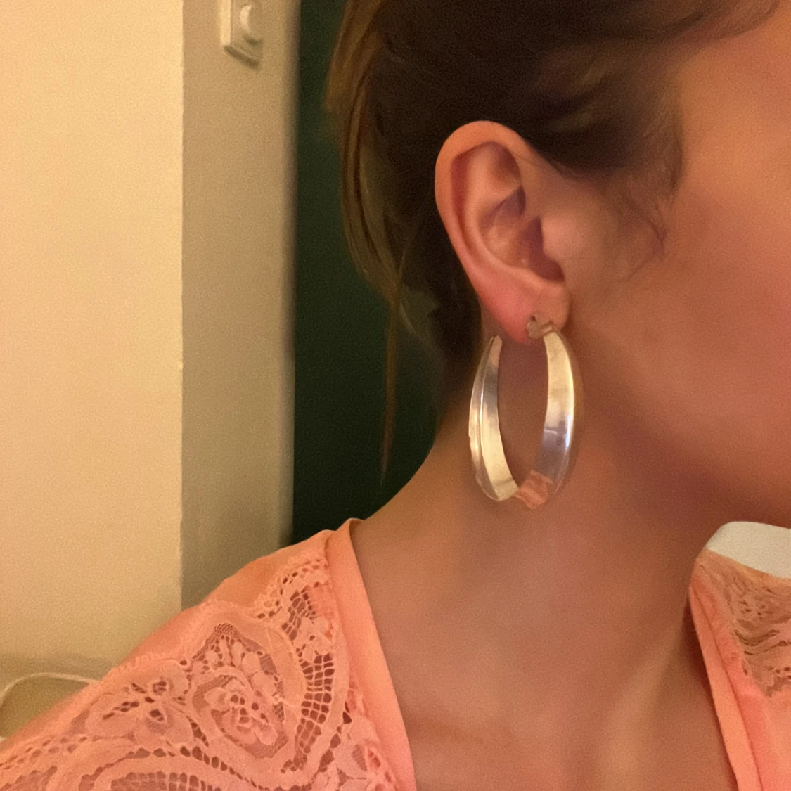 Y2K silver hoops ringar