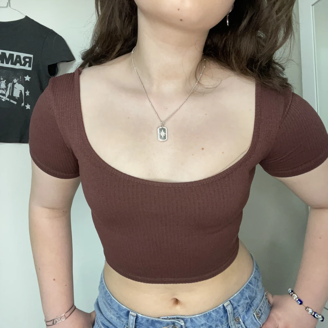 urringad burgundy topp