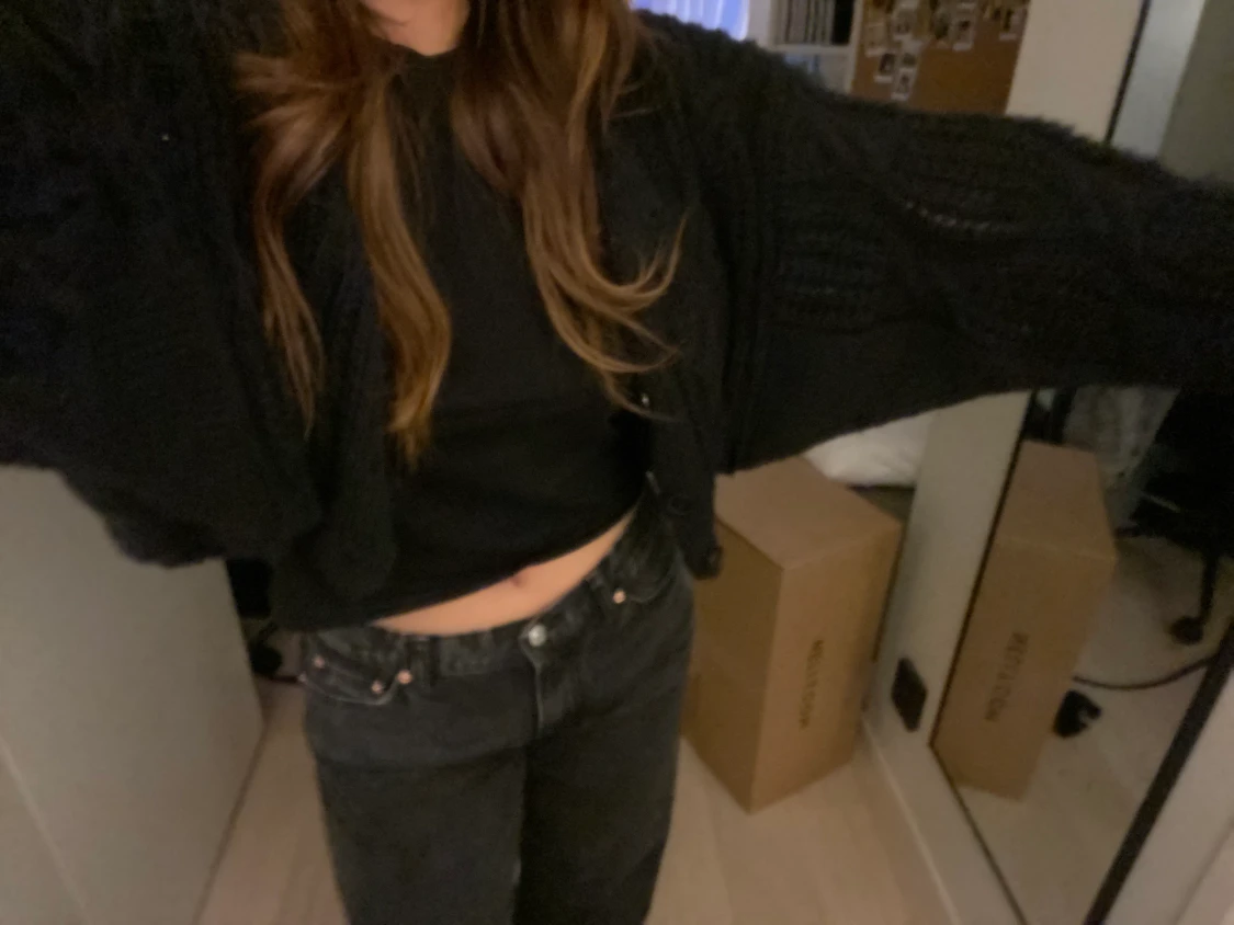 Svart stickad kofta/bolero - 90