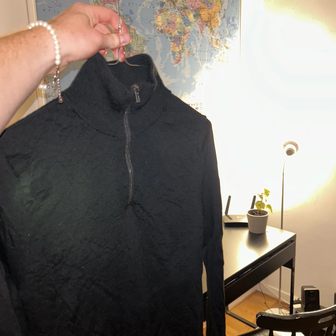 Stickad 1/4 zip - 90