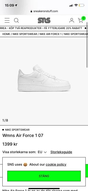 Nike air force  - Säljer för det är ej min stil! Ganska använd men så bra kvalite oxh ej några skador! Kontakta för mer info❤️original pris 1000kr