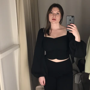 Blus med ballongärmar - Svart blus med ballongärmar och osynlig dragkedja i sidan från & other stories.  Helt oanvänd så den är som ny.  