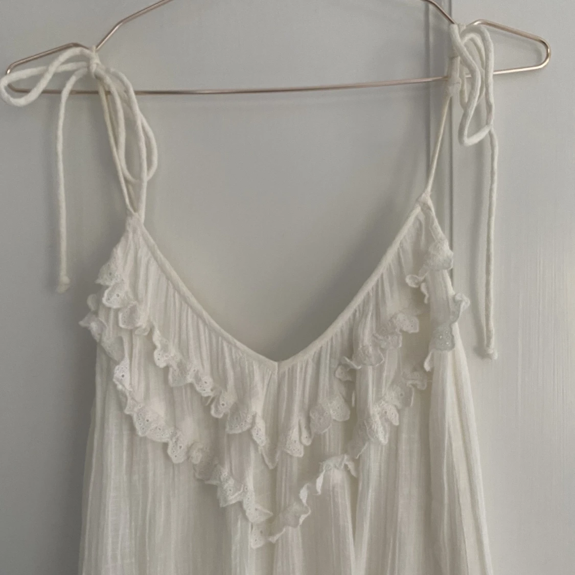 Lång vit sommarklänning - Zara 