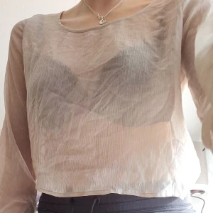 Genomskinlig blus - Långärmad topp i genomskinligt tyg och långa ärmar. Flowy och jättefin! Fint skick. Svarar på alla frågor.