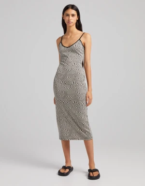 Black and white psychedelic zebra pattern - Good condition, good stretch 