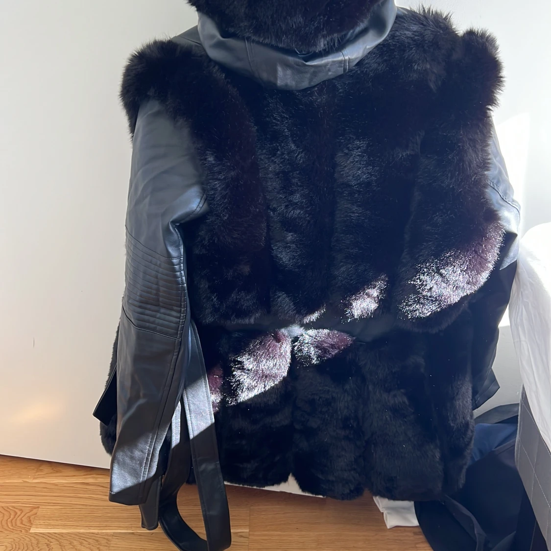 Pälsjacka med skin - 90