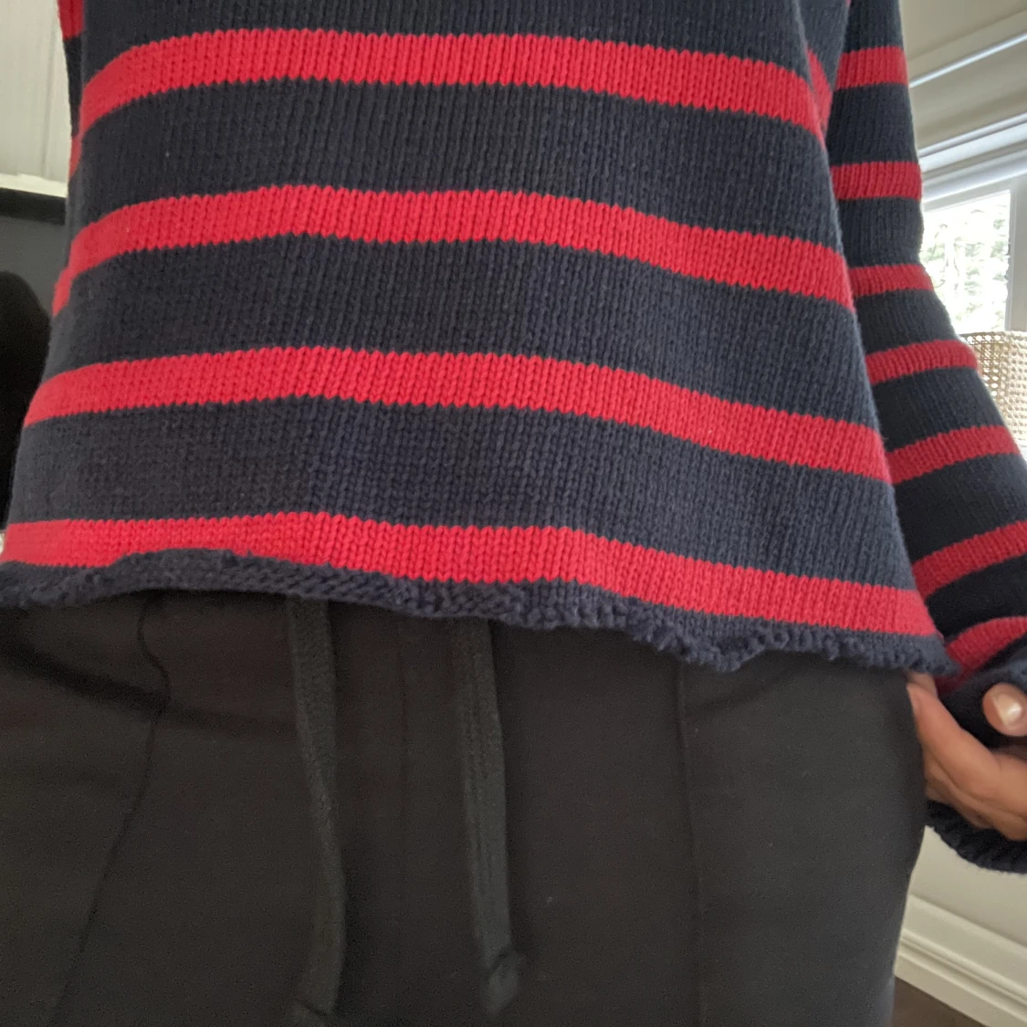 Randig stickad tröja  - 90