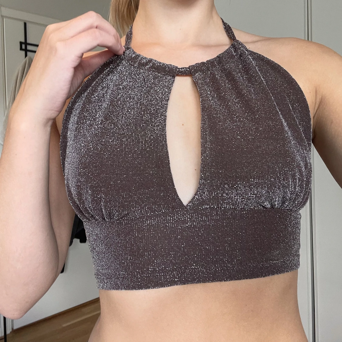 Brun-glittrig topp - 90