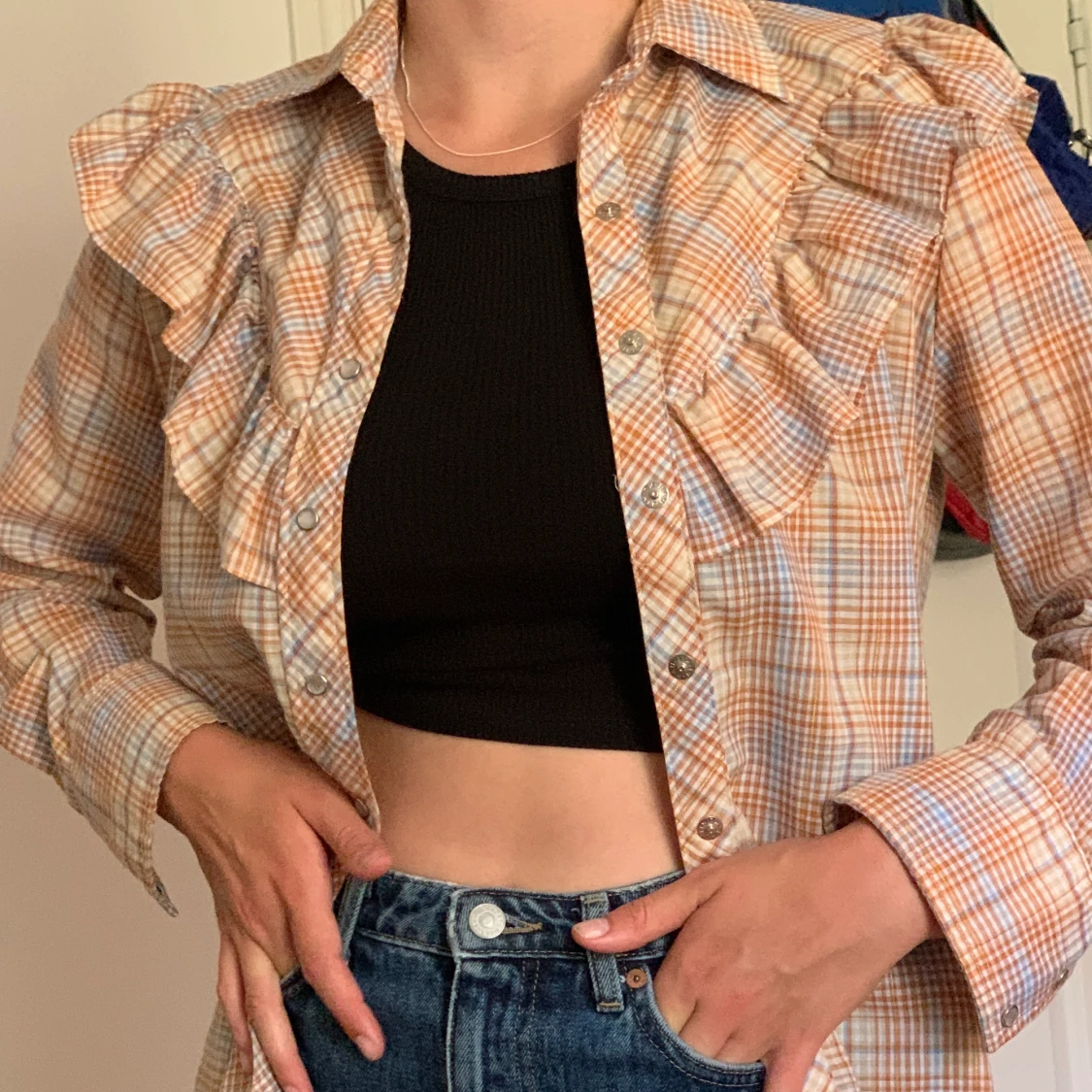 Rutig blus/skjorta  - 90