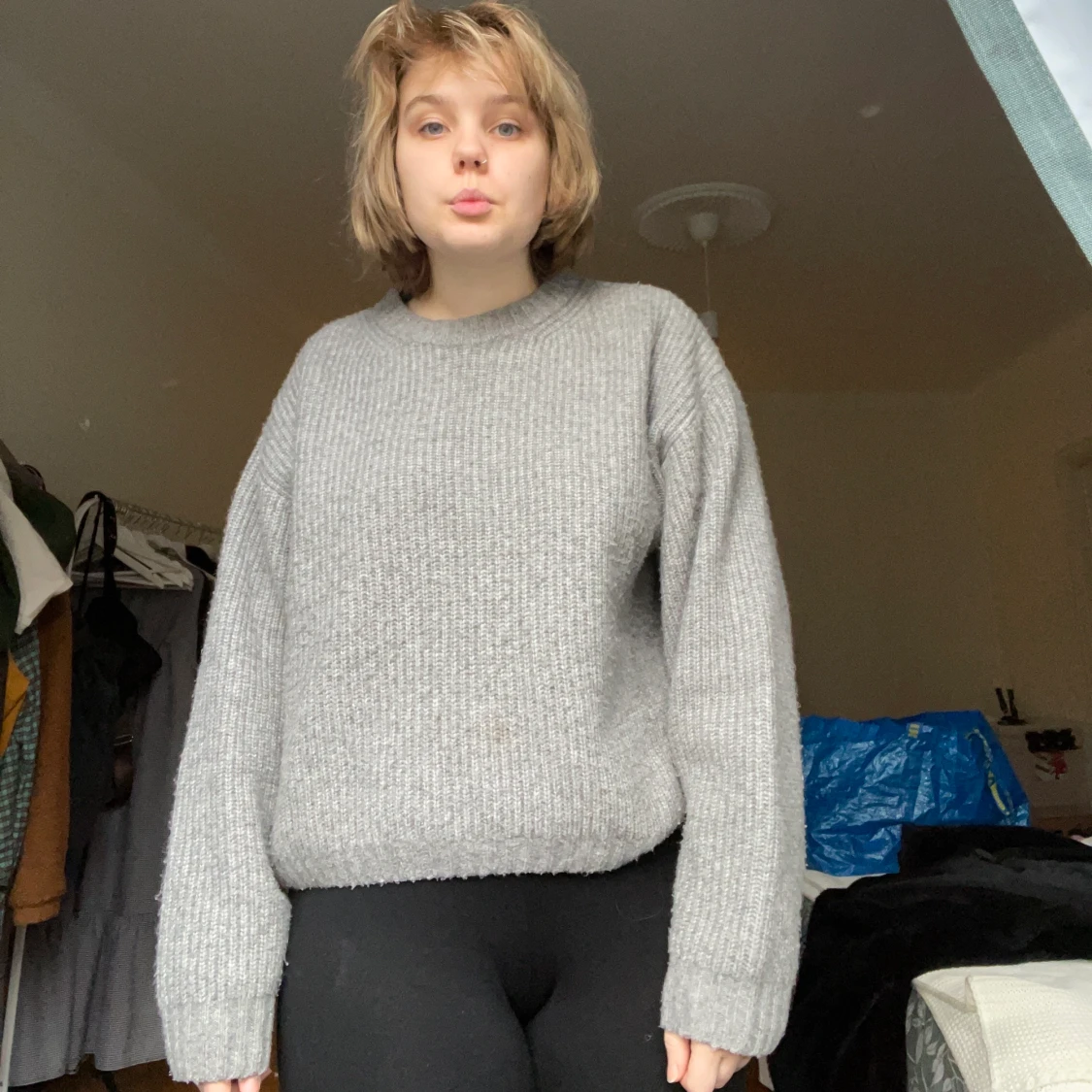 Jättemysig stickad tröja