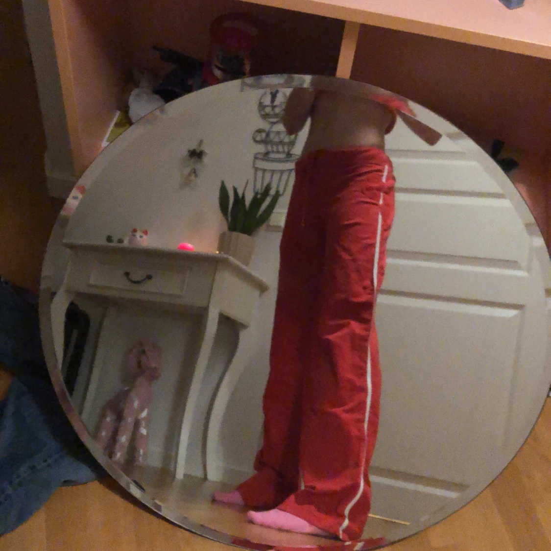 Röda lowrise mjukisbyxor - 90