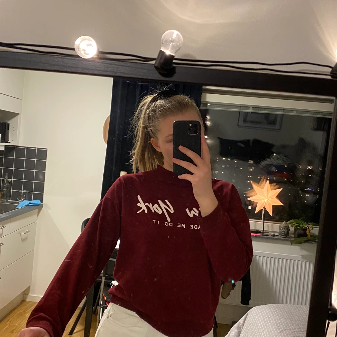 vinröd sweatshirt - 90