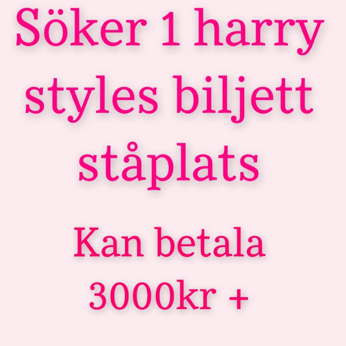 Harry styles biljett, love on tour, Stockholm 