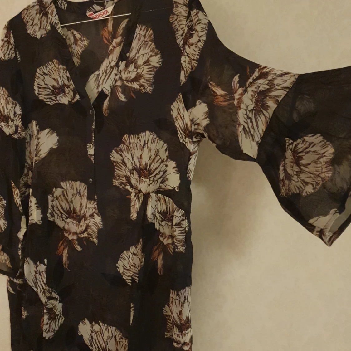 Mörkgrön tunika i chiffong