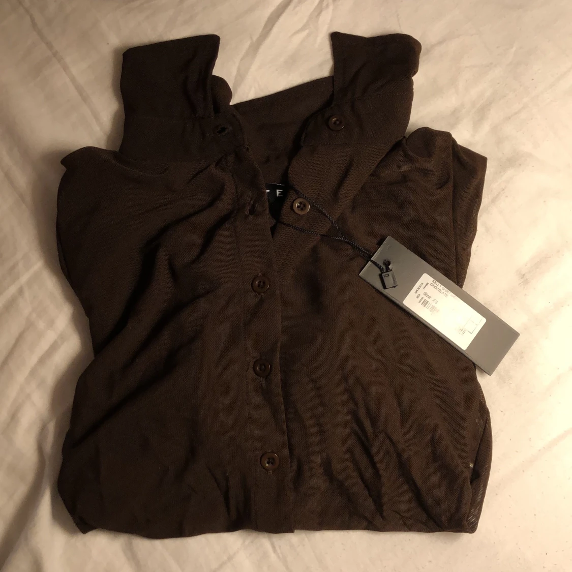 Trendig brun mesh-topp - 90