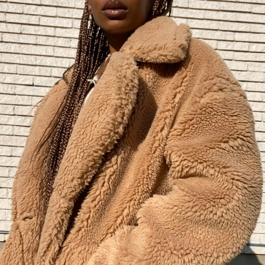 lång fluffig kappa  - 90