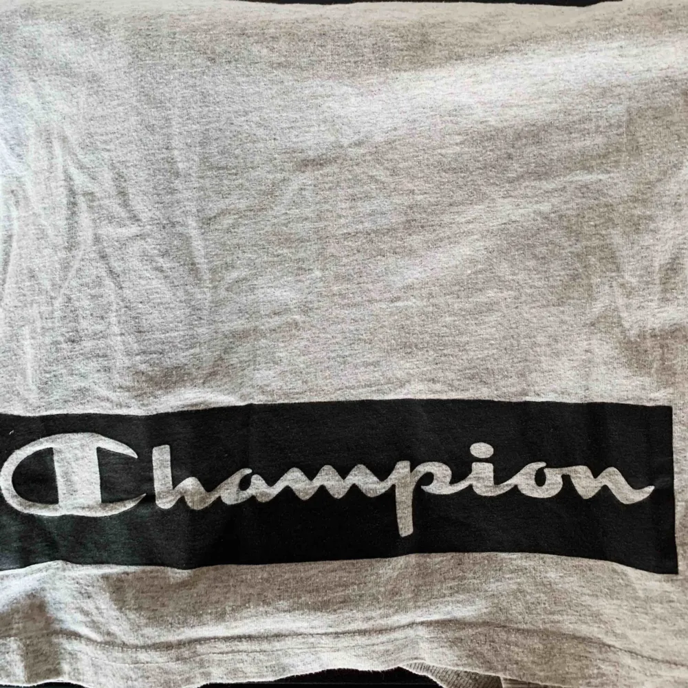 Säljer denna snygga gråa tröja från champion i storlek S. Inköpt i butik! Det står Champion längst ner på tröjans rygg. Köparen står för frakt! . Tröjor & Koftor.
