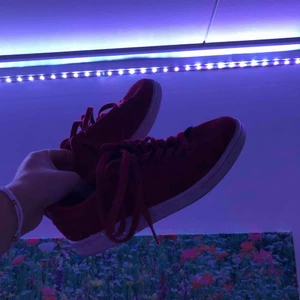  - Röda Stan Smith från Adidas i mocka, för små därav ingen användning. De är använda men fortfarande i ett mycket bra skick!💞