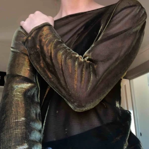 Mesh - Svart mesh-topp med glittriga guld trådar✨JÄTTEfin, så jag hoppas att någon annan kan få mer användning för denna! Köpt på second hand i CPH, men mycket bra skick. Betalningen sker via swish☺️FRAKT INGÅR