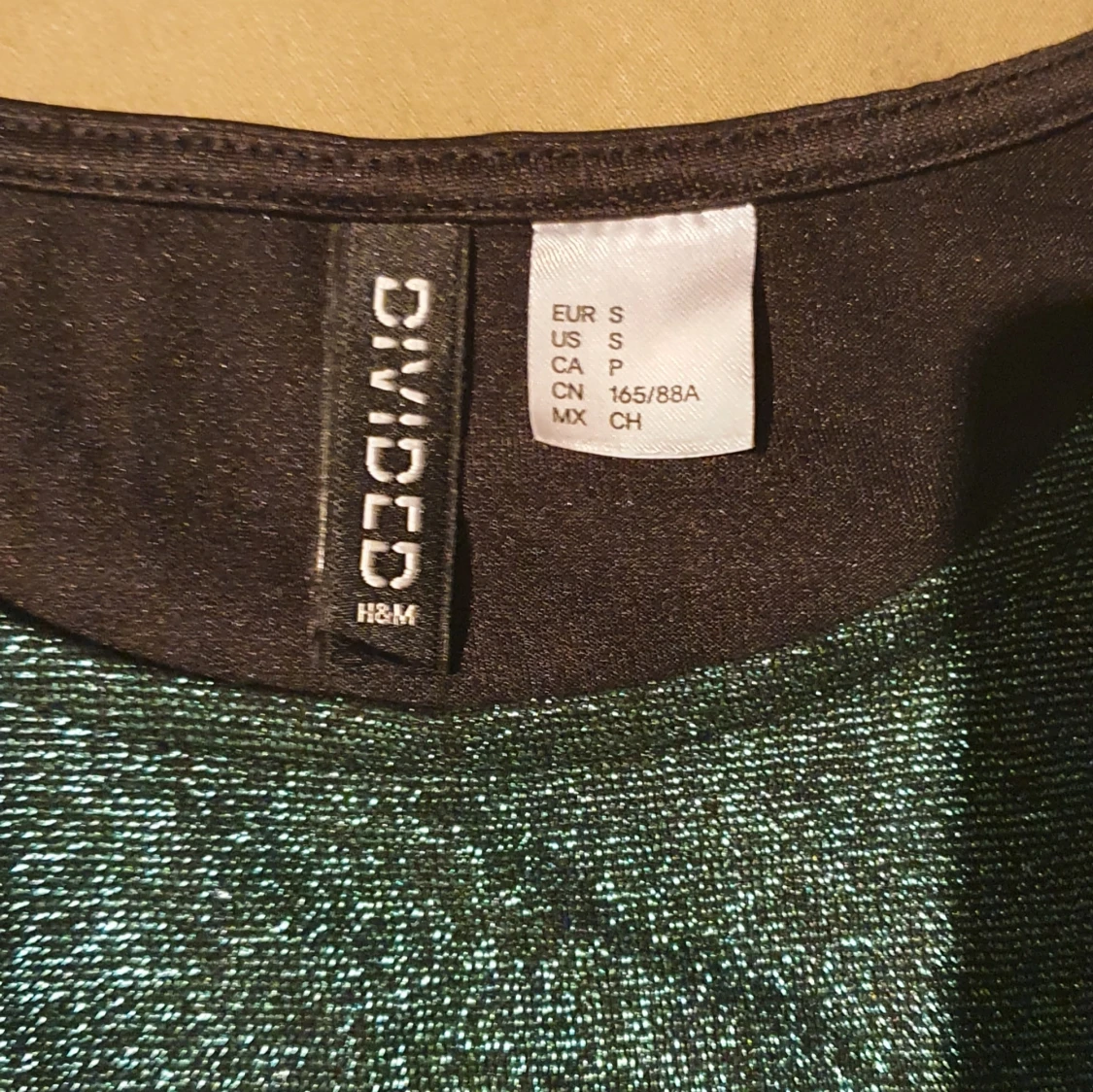Grön glittrig crop top - 90