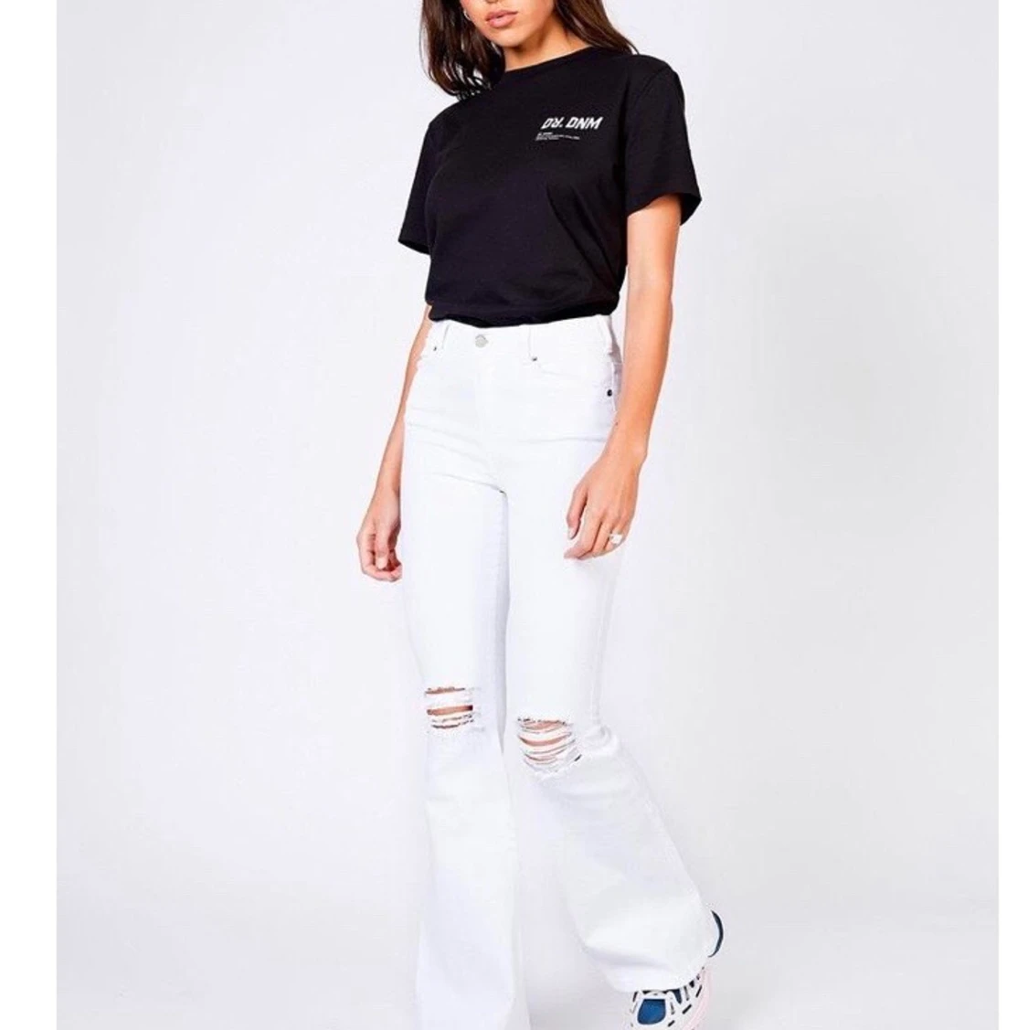 Dr denim jeans bootcut med slitningar