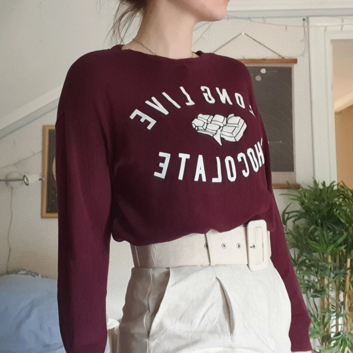 cropped tjocktröja - 90