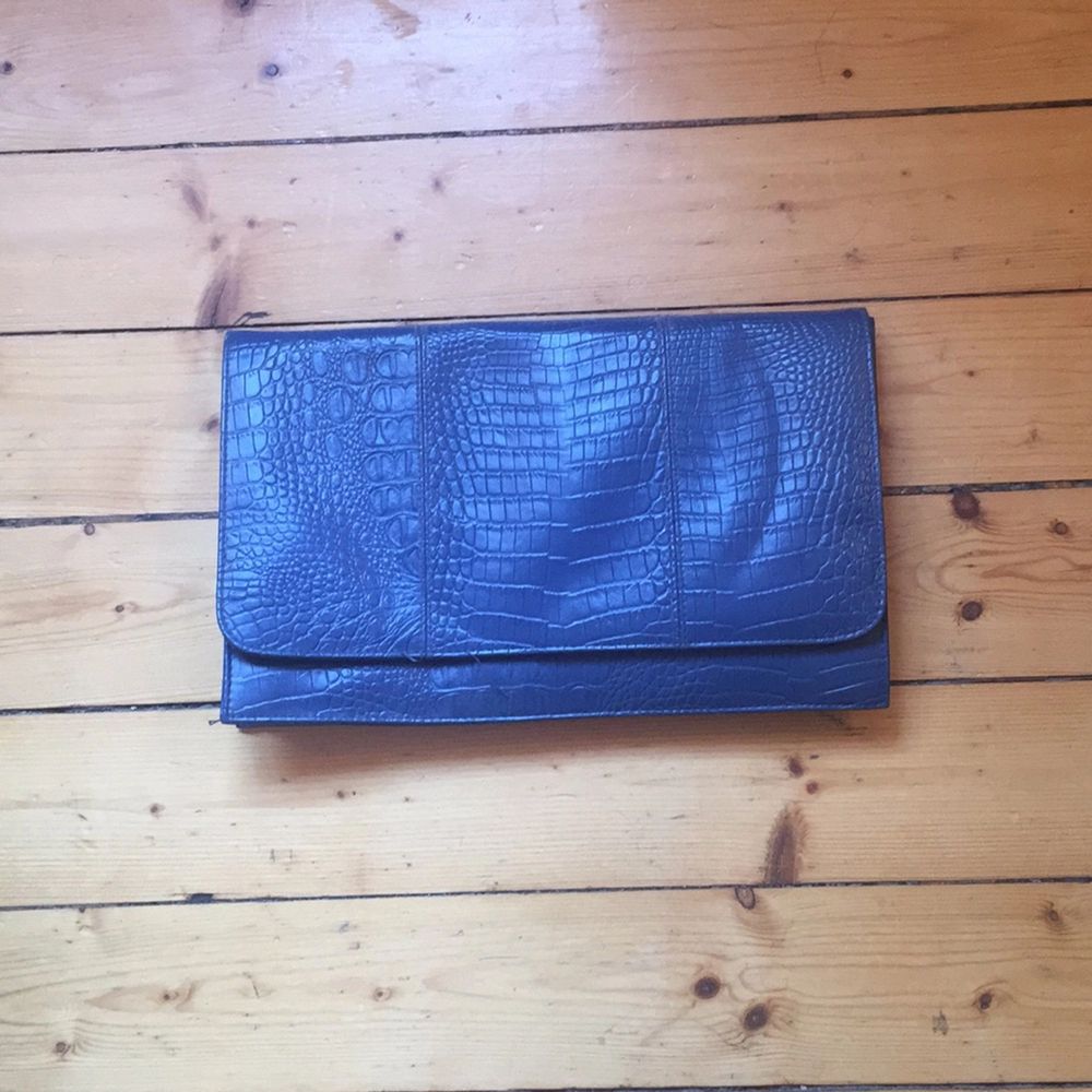 Stor blå kuvertväska | Plick Second Hand