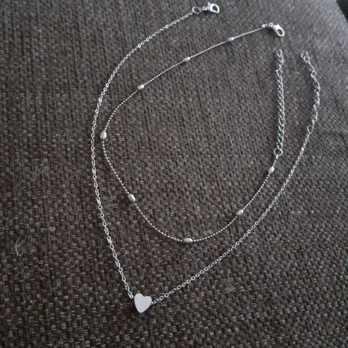 Silver dubbelchoker/halsband - 91