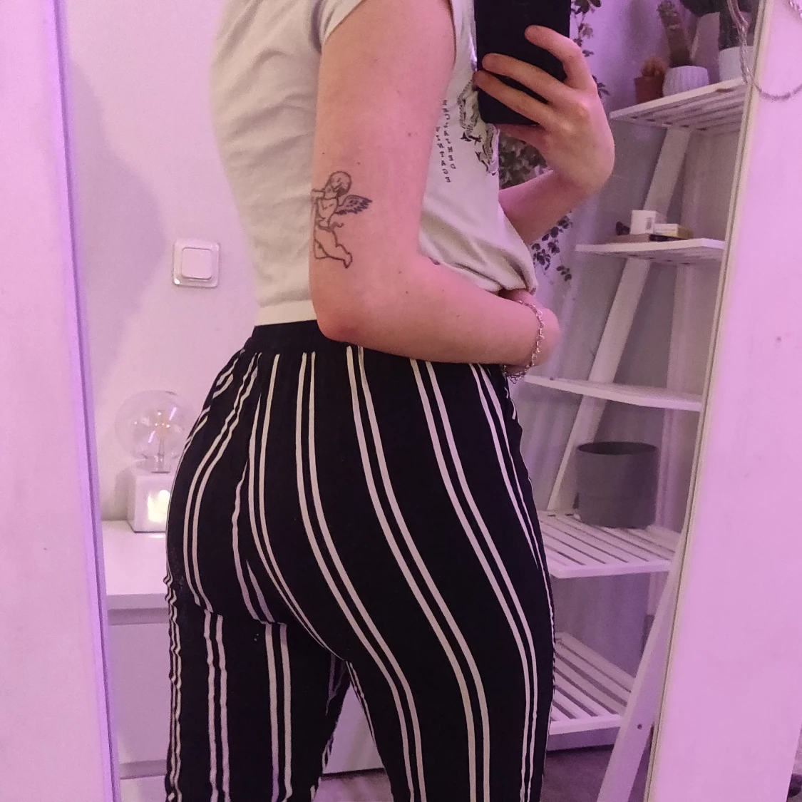 Randiga tygbyxor - 90