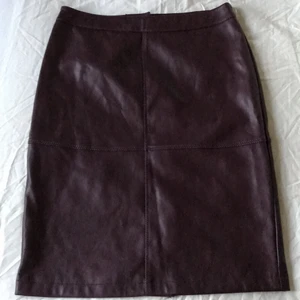 Skinn kjol - En mörklila skinnkjol, använd en gång.