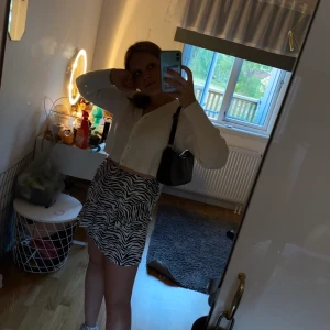 Zebra kjol - En jättefin trendig kjol i zebramönster med en volang. Det är i barnstorlek 158/164 men passar även mig bra som är S. Köparen står för frakten.