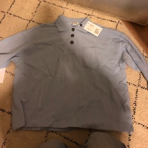 Långärmad, blå tröja med knappar - Långärmad, randig tröja med knappar från monki. Aldrig använd därav prislapp fortfarande kvar. 