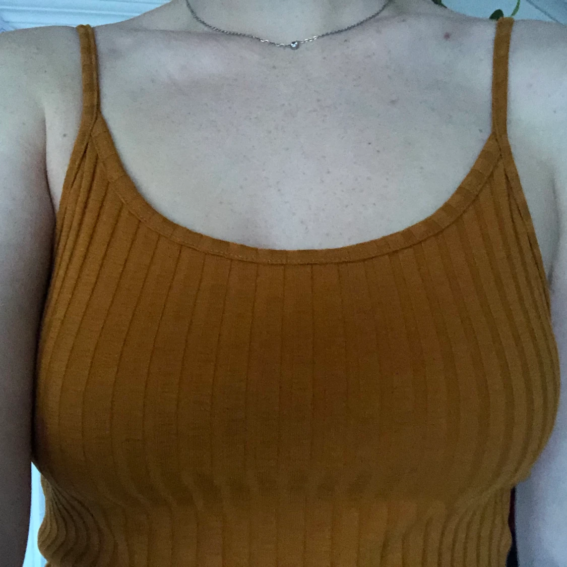 Orange ribbed klänning - 90