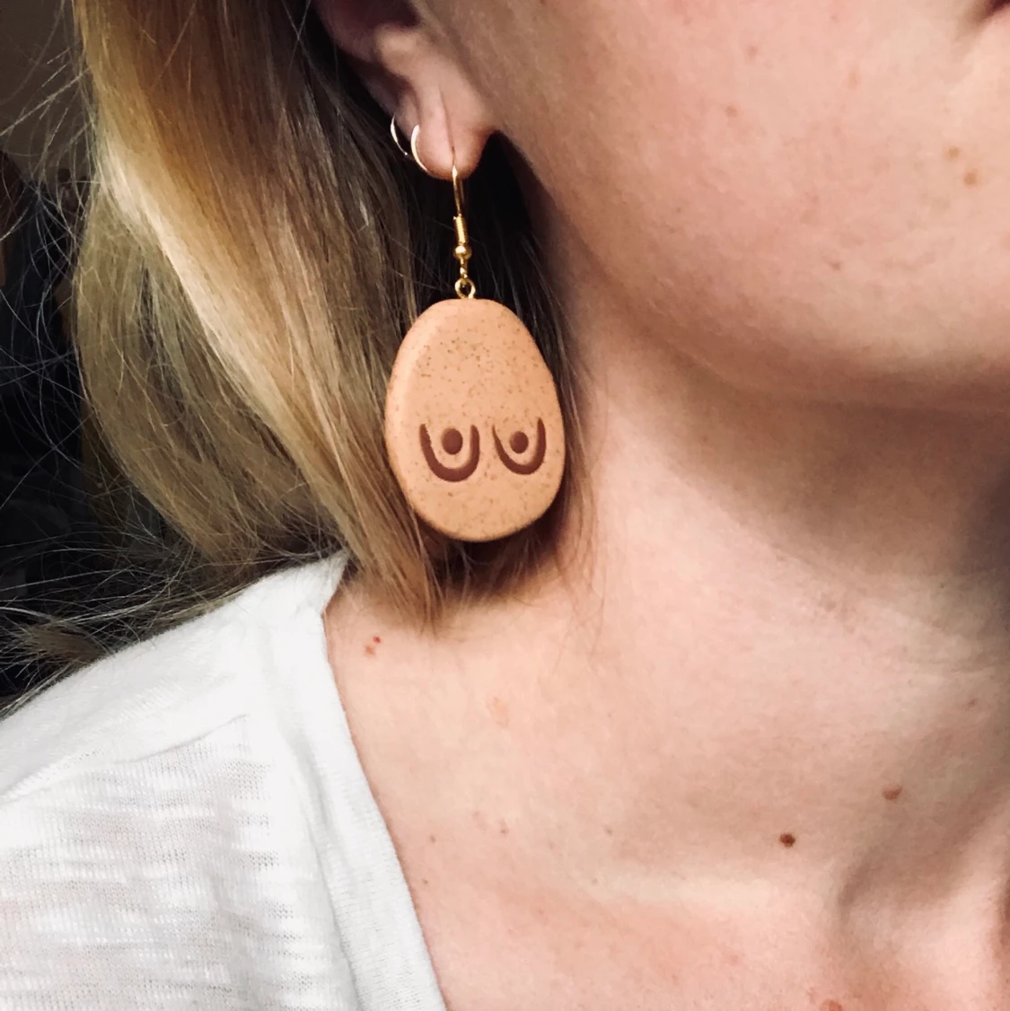 Handgjorda örhängen i lera, FRI FRAKT! - 90