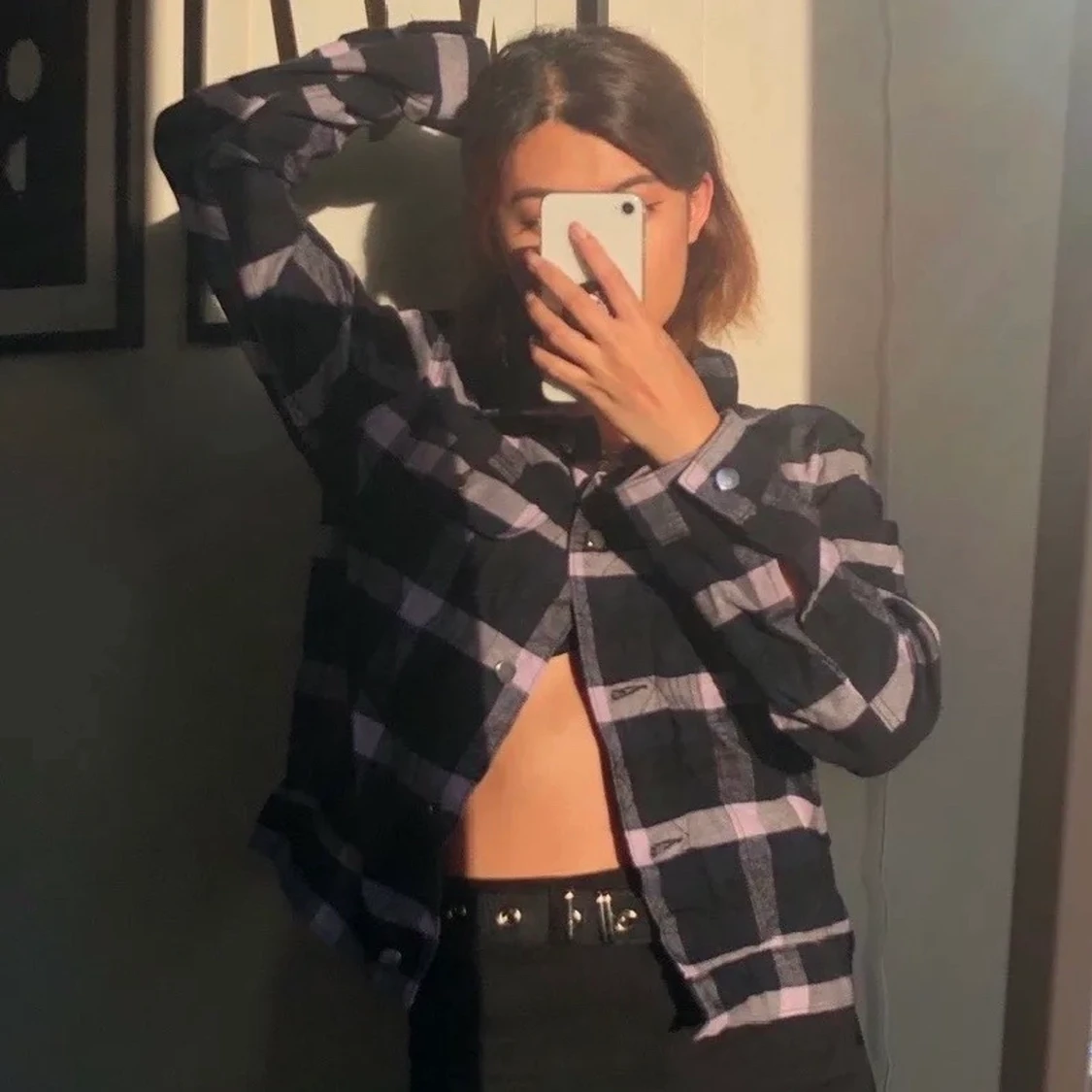 ✨💙 marinblå-ljusrosa rutig weekday skjorta! 💙✨