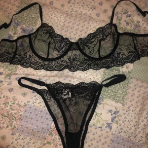 spets-set - frakt ingår i pris! supersnyggt set från Shein, aldrig använt, endast toppen är testad. säljer pga att den inte passade på mig. Båda är storlek XL men rätt små i storleken, trosorna är justerbara med band och bh:n likaså.