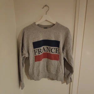 FRANCE hoodie - Grå sweatshirt med Frankrikes flagga. 