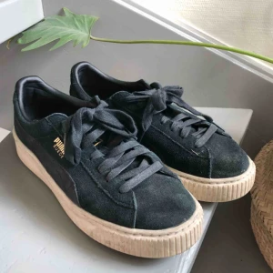  - Puma Suede Platforms, välanvända men i fint skick. Om det önskas kan jag tvätta dem innan jag skickar! Storlek 39. Frakt står köparen för.