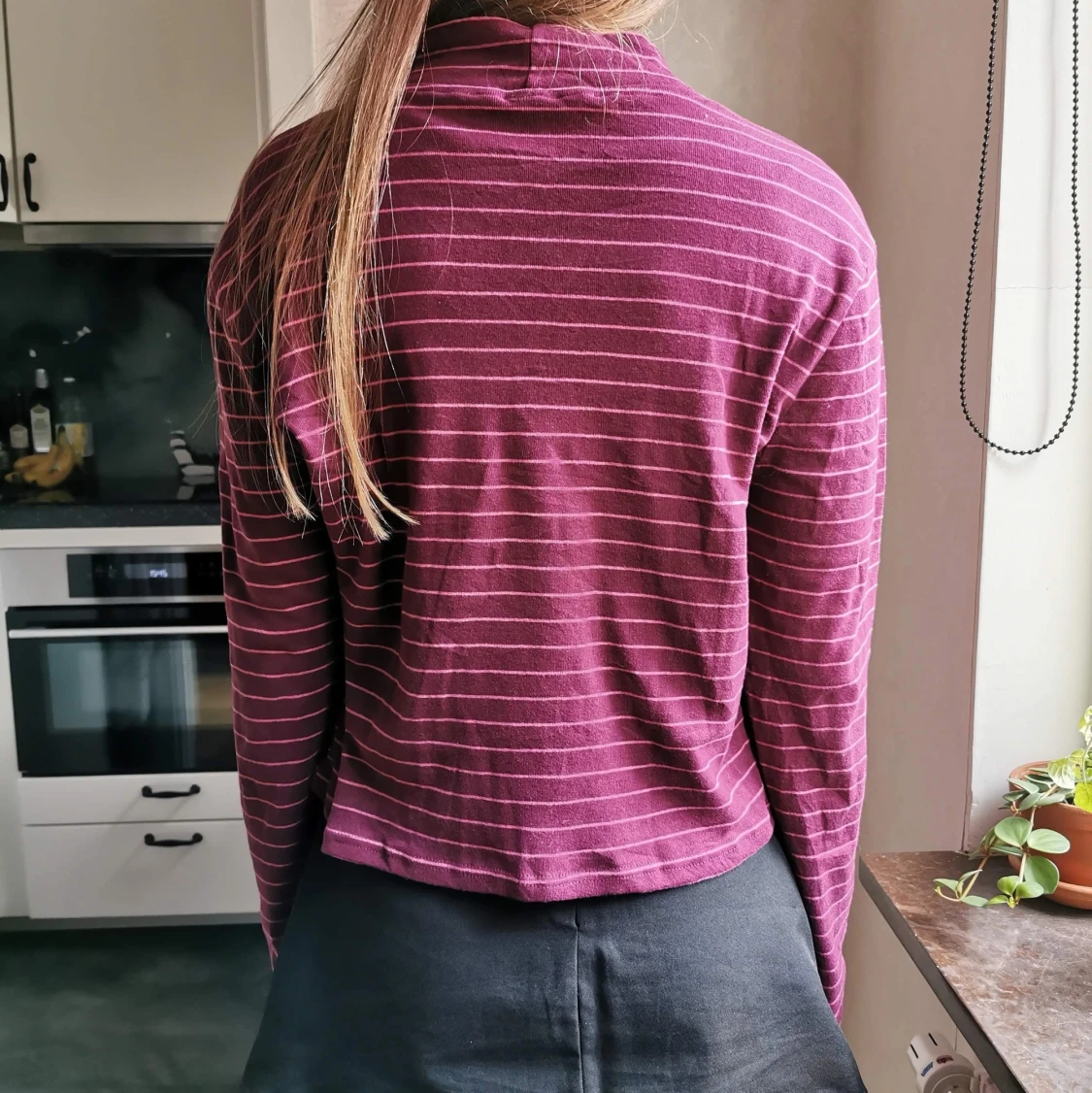 Rosa randig polotröja - 90