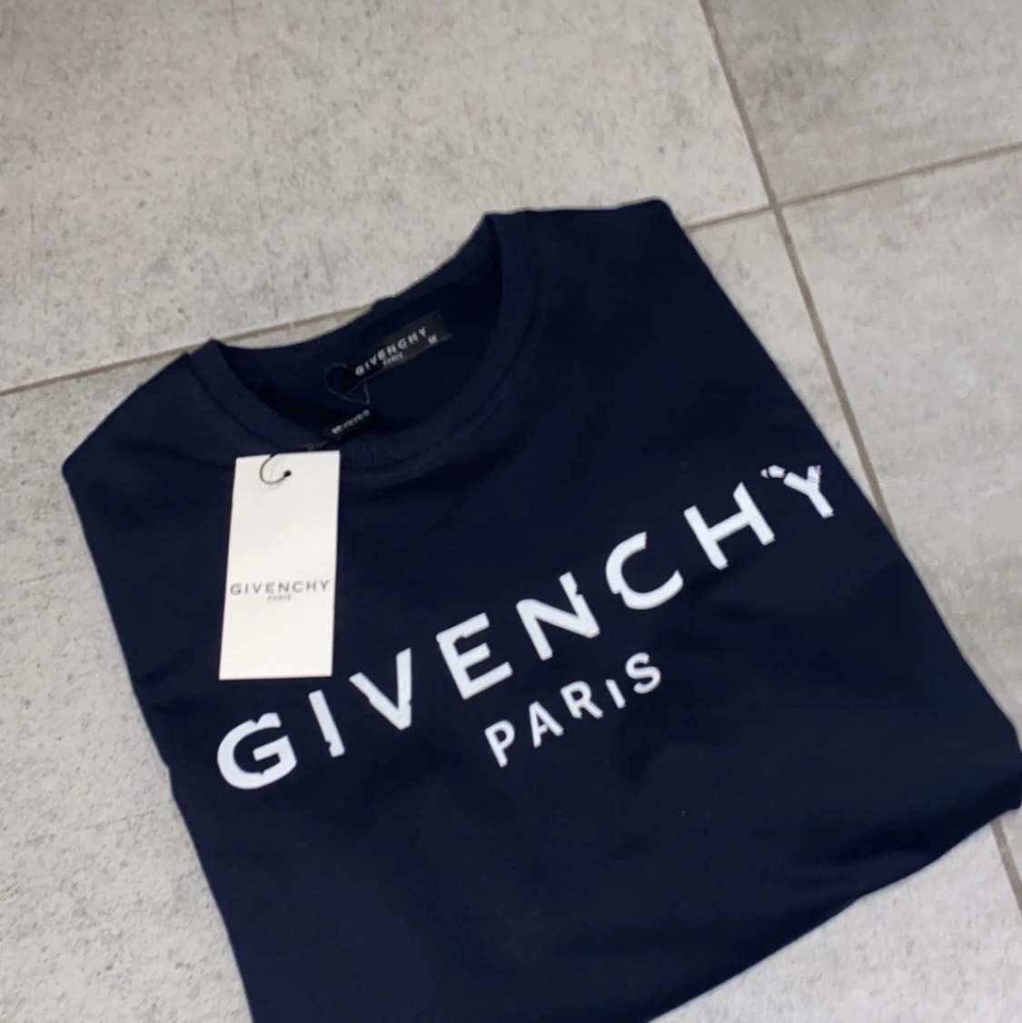 tröja ny svart & matinblå