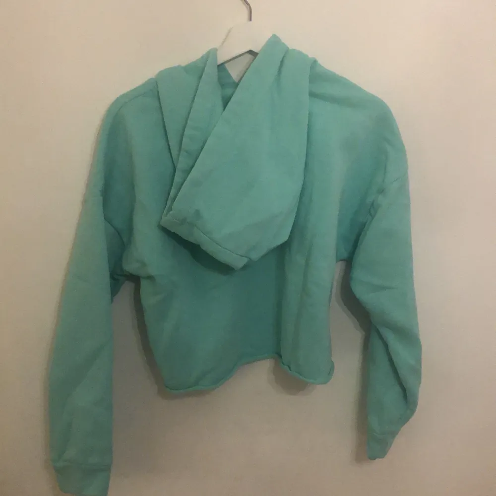Säljer en cropped mintgrön hoodie från lager 157. En gång använd.💚💚💚💚 Frakt ingår.. Hoodies.