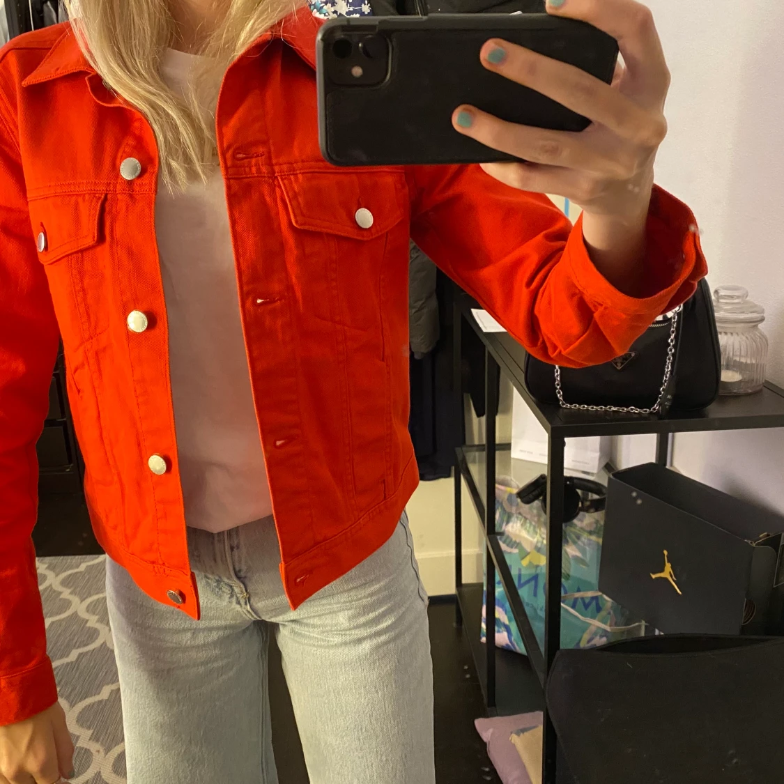 Röd jeans jacka  - 90