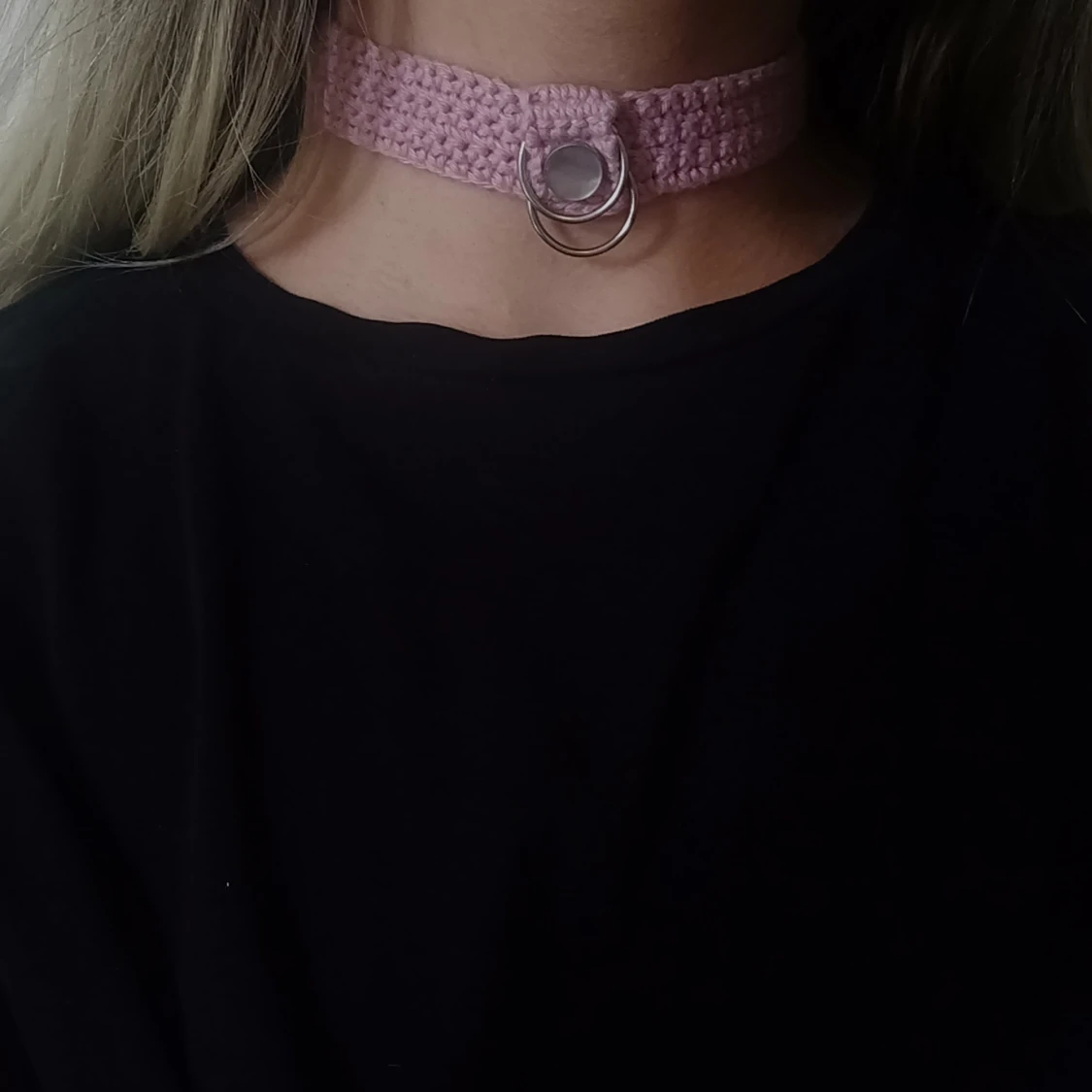 Virkad Rosa Choker💘 - 91