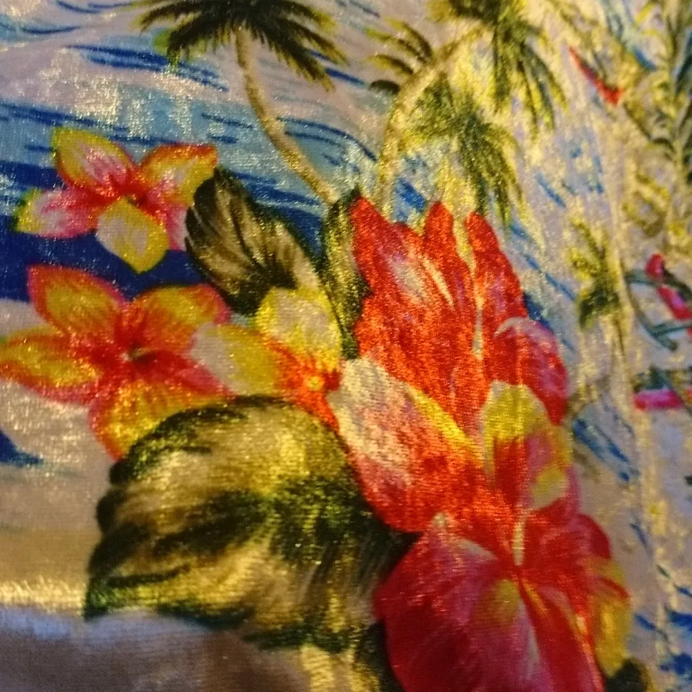 Sweatshirt i sammet med hawaiimotiv! Ingen storleksmärkning men passar M. Tröjor & Koftor.