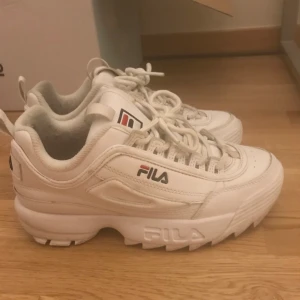 Fila skor - Säljer tyvärr mina fina fila skor för har köpt nya skor, så de kommer aldeig till användning längre.                                    Köptes i april detta året och är använda men ganska bra skick. Nypris 1000kr