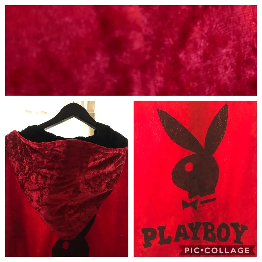 Röd Playboy plysch tröja. Hoodies.